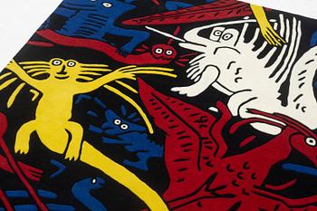 Carl Johan De Geer, matta, "Monster, Mondrian", handtuftad, ca 300 x 200 cm, signerad o numrerad.