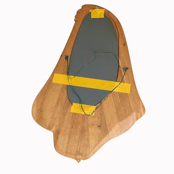 A 1980s oak  mirror.