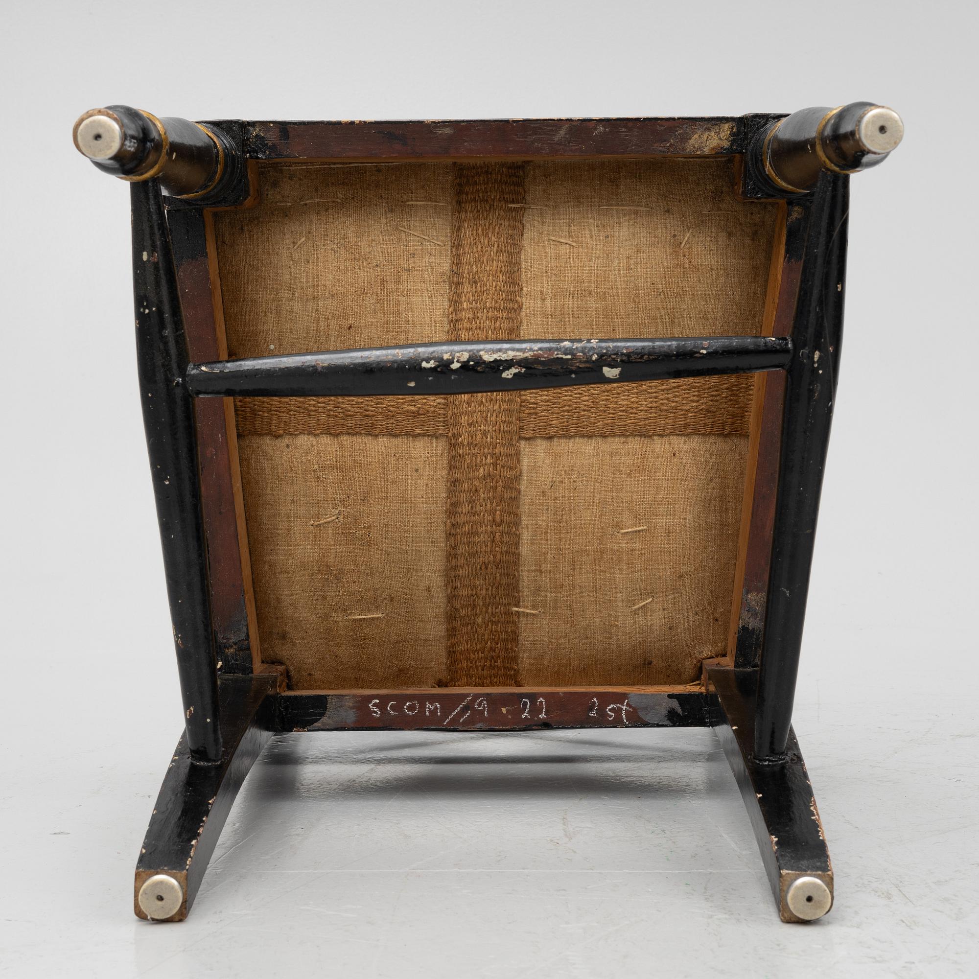 Four chairs, 19th Century.