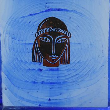 LJUSHÅLLARE, glas, Bertil Vallien, Kosta Boda, sign.