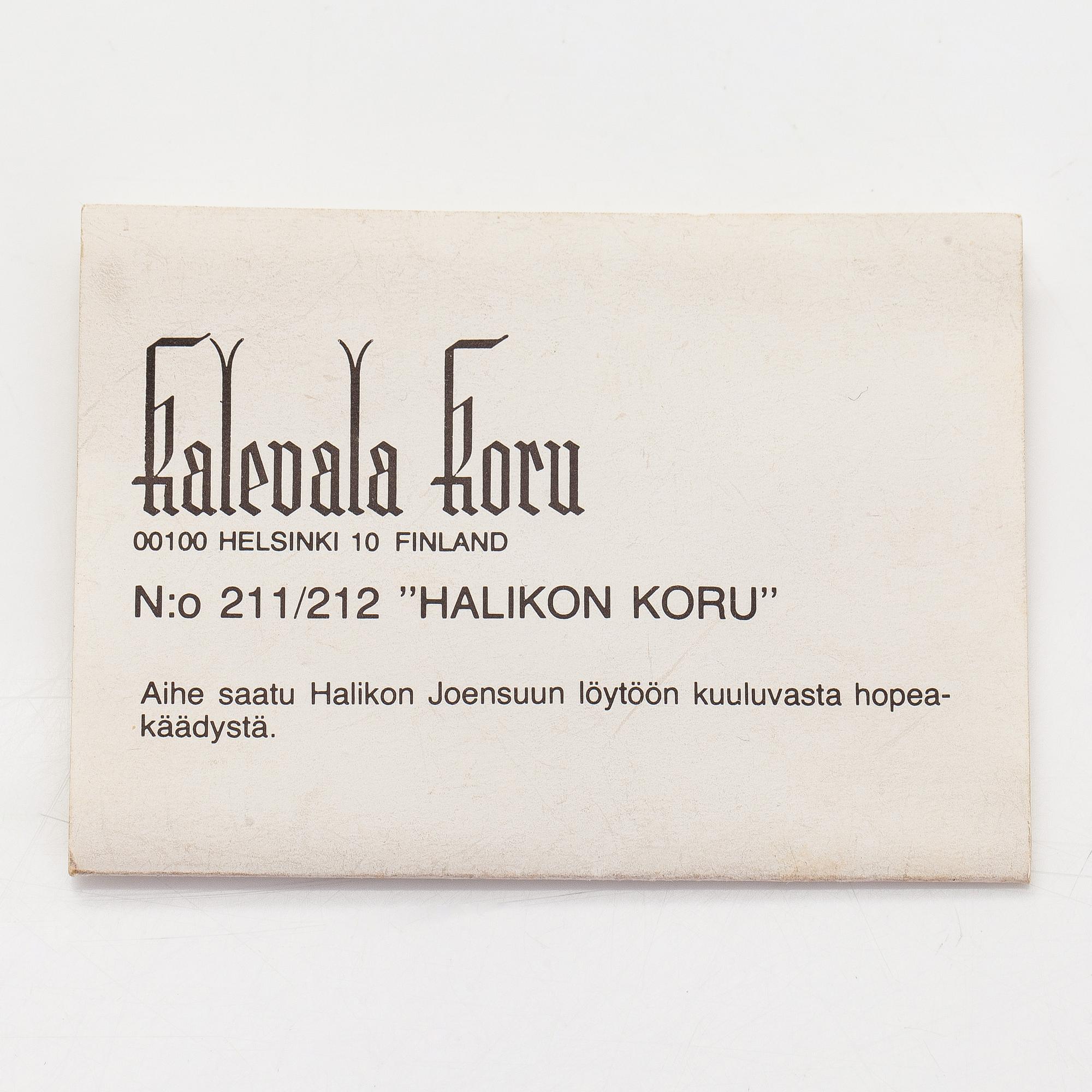 Kalevala Koru, kaulakoru, "Halikon kääty" hopeaa.