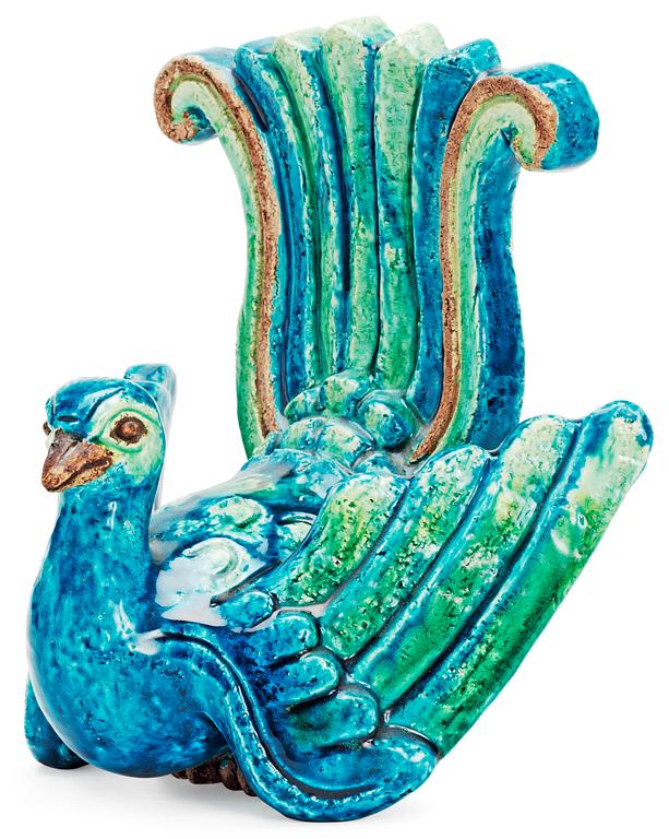 A Gunnar Nylund stoneware figure of a bird of paradise, Rörstrand.