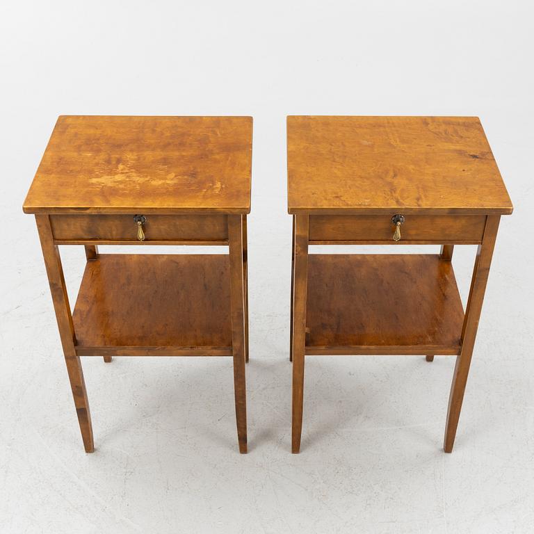 A pair of bedside tables, early 20th century.