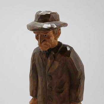 SKULPTURER, 3 st, trä, signerade, omkring 1900-talets mitt.