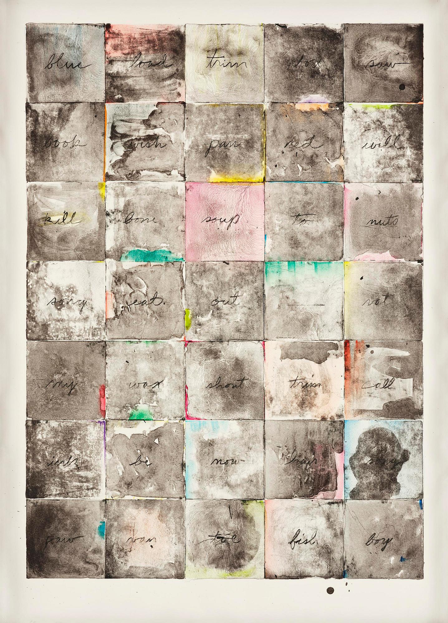 Jim Dine, "Wall chart II" .