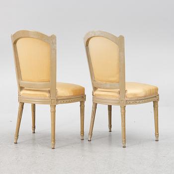 A pair of Gustavian chairs, late 18th century.
