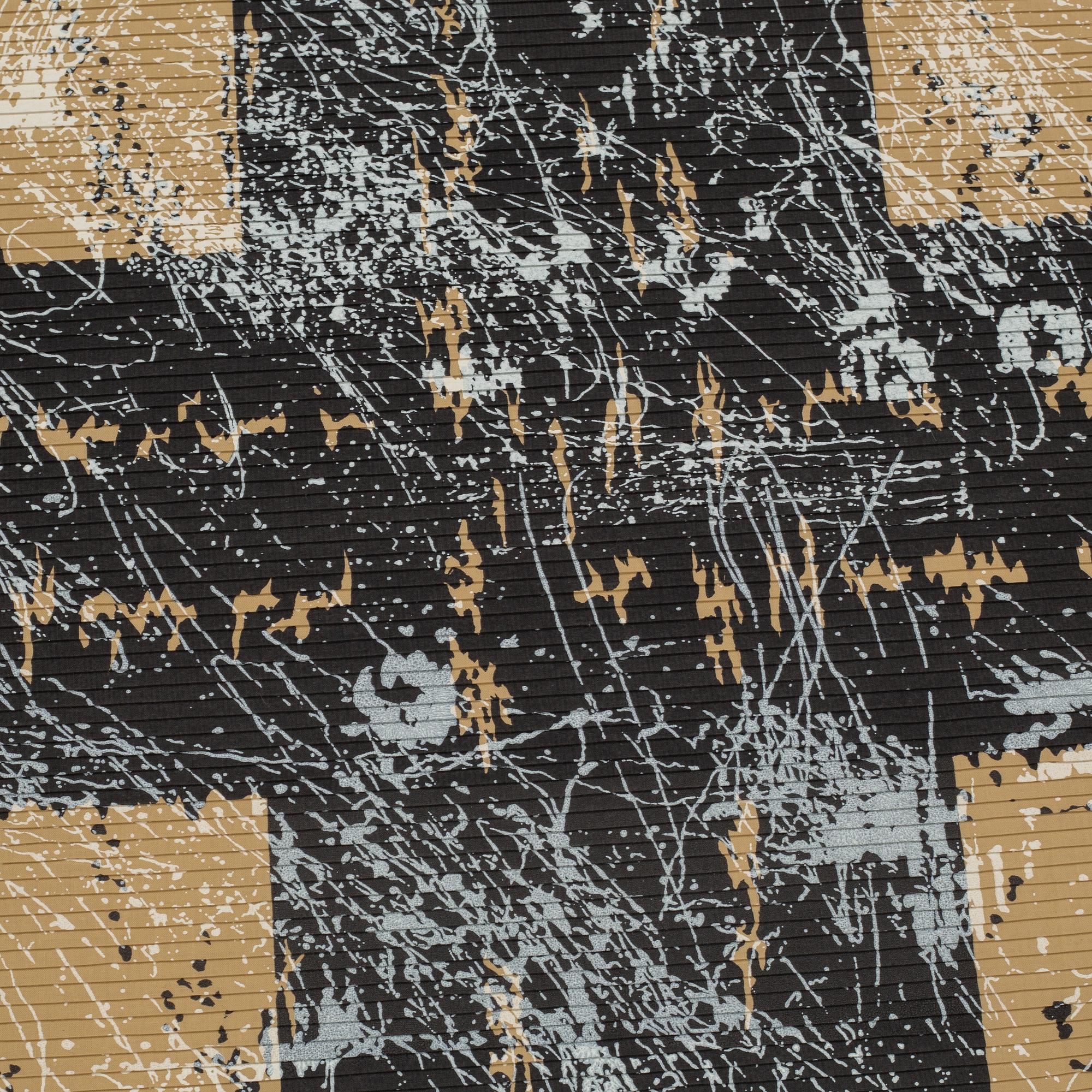 "Soft sand", plicerat tygtryck, ca 241 x 129 cm (samt 49-50 cm omvikt på baksidan).