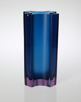 Tapio Wirkkala, A Tapio Wirkkala blue glass vase, Iittala, Finland 1966-69, model 3512.