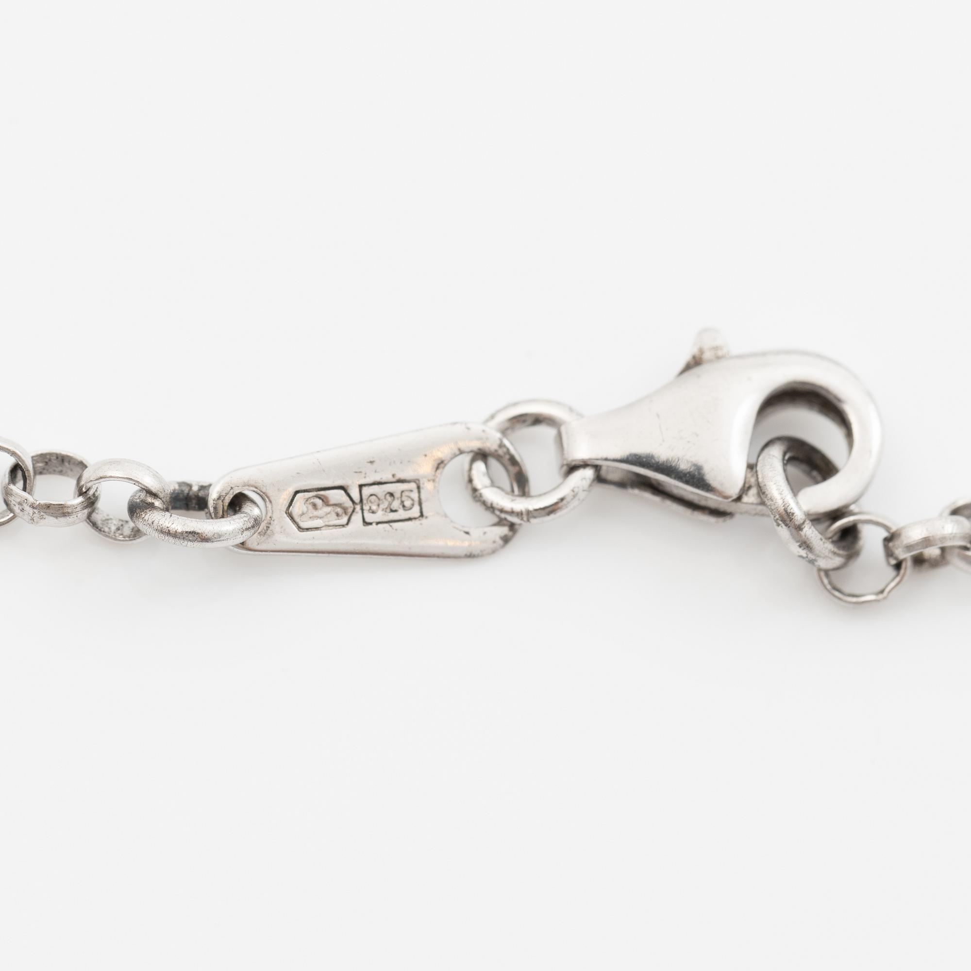 Tapio Wirkkala, Pendant with chain “Silver Moon”, sterling silver, Finland, for Kultakeskus, contemporary.