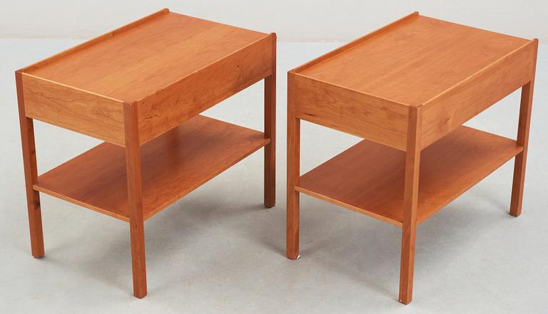 A pair of Josef Frank mahogany bedside tables, Svenskt Tenn, model 914.