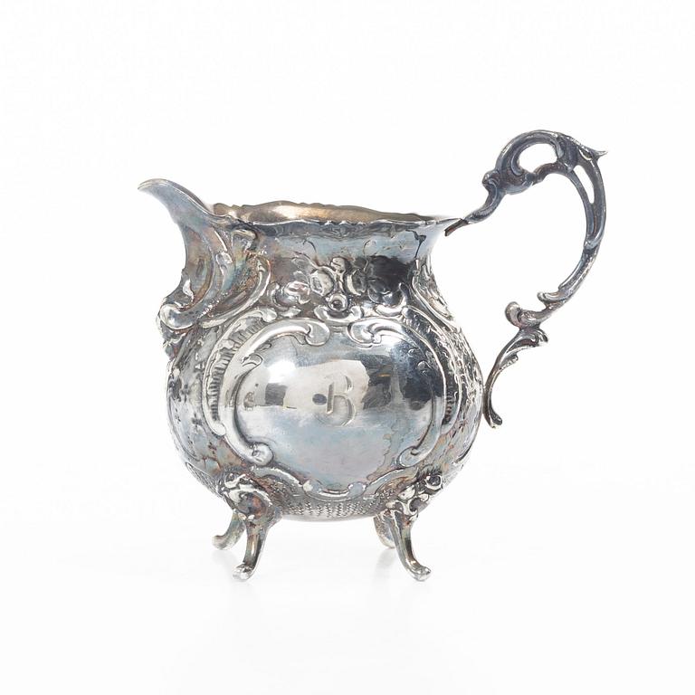 Serving set, silver, 4 pieces, Neo-Rococo style, Gewe, Malmö, 1951–66,