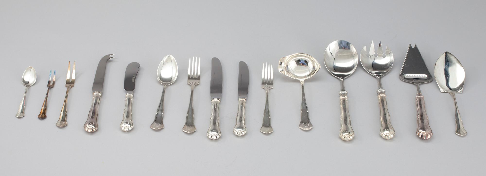 BESTICKSUPPSÄTTNING, 92 delar, silver "Chippendale", Kultakeskus 1990-tal.