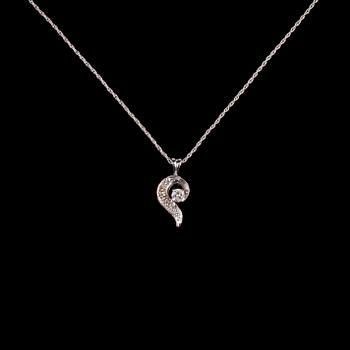 HÄNGE, 14k vitguld med 4 åttkantslipade diamanter samt en briljantslipad diamant ca 0.15 ct. Vikt 2 g.