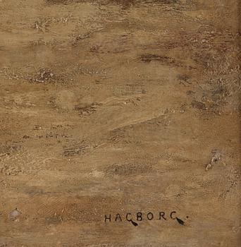 AUGUST HAGBORG, olja på uppfodrad duk, signerad Hagborg.