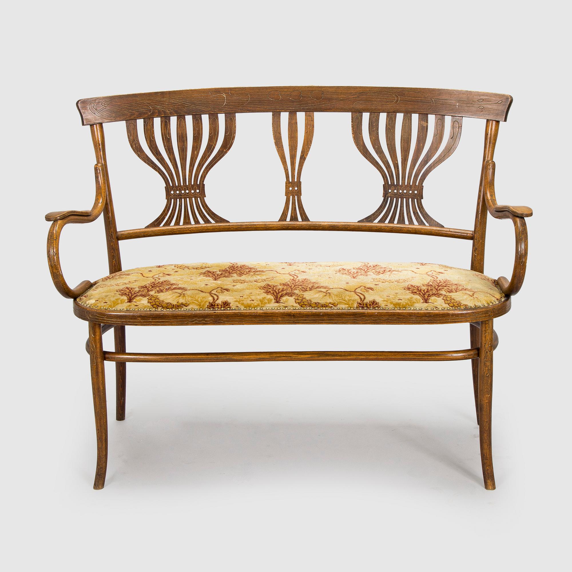 Early 20th century suite of furniture, 7 pieces, Fischer, Austria.