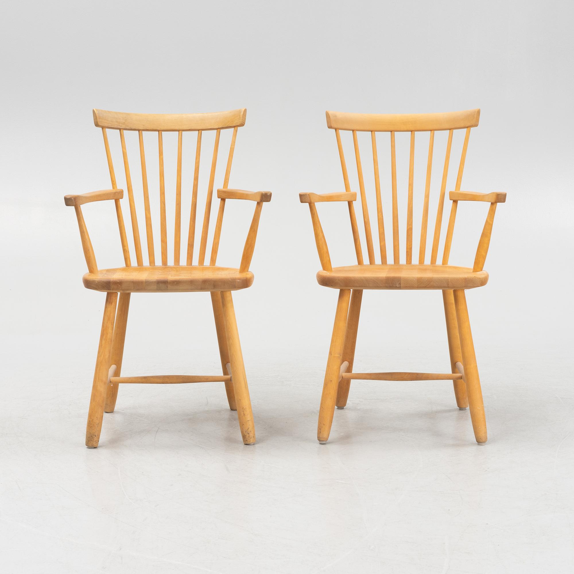 Carl Malmsten, karmstolar, ett par, "Lilla Åland", Stolab, 1990-tal.