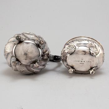 CG HALLBERG and GAB, two silver coffee service parts, Stockholm, 1961-62.