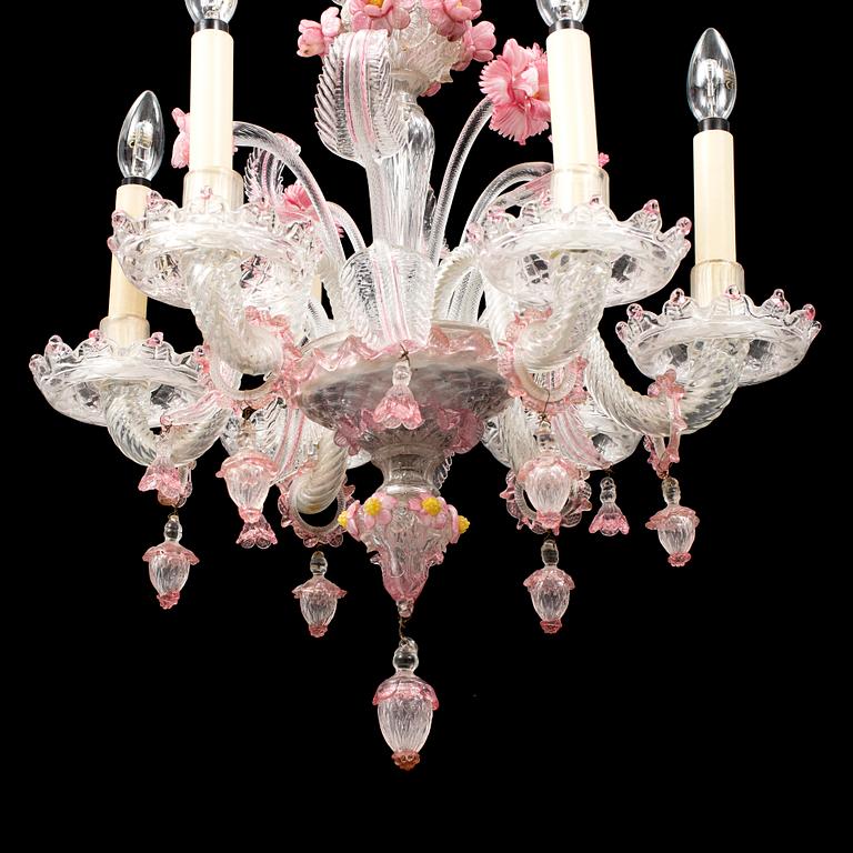 A 20th Century glass chandelier.