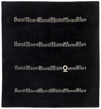 18. Eileen Gray, matta, "Centimètre", Black board rug, Handtuftad, 246,5 x 228,5 cm, Efter design av Eileen Gray.