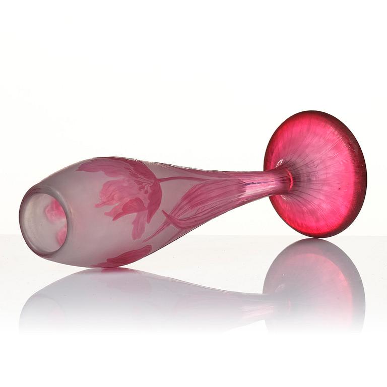 Karl Lindeberg, An Art Nouveau cameo glass vase, Kosta, model 173, circa 1900.