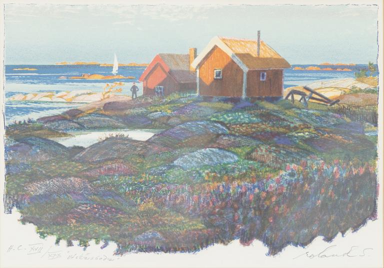 Roland Svensson, färglitografi, signerad HC XVII/XXX.