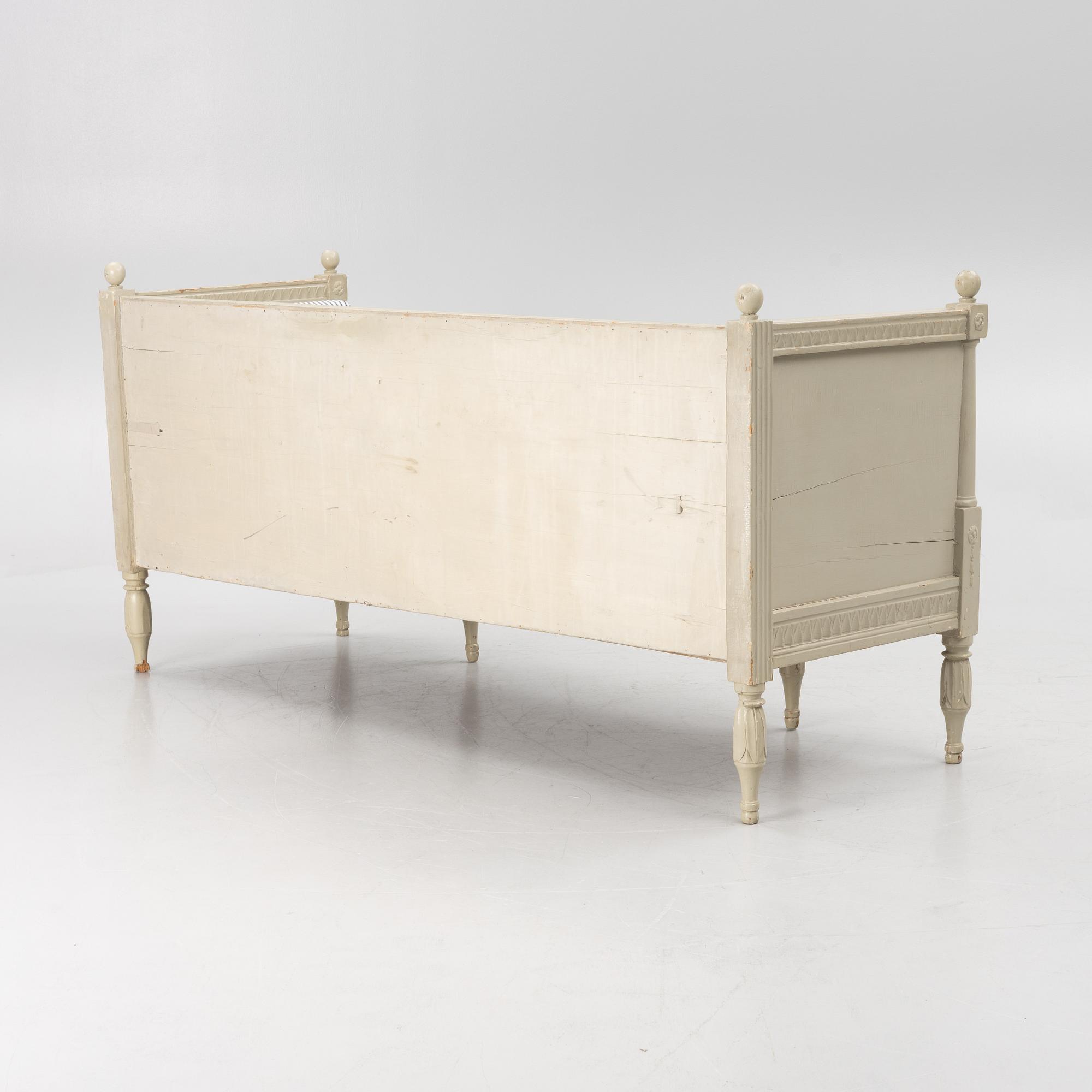 A late Gustavian sofa, Sweden, beginning of the 19th century.