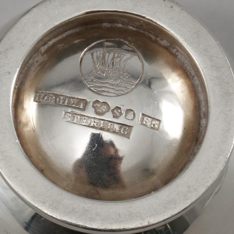 PARTI SILVER, 4 delar, Sverige samt svenska importstämplar, 1800- och 1900-tal, vikt 502 gram.