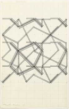 Kenneth Martin, mixed media on paper, 3 pcs, signed and dated -75.