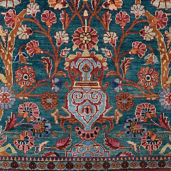 SEMI-ANTIQUE SILK KASHAN. 156,5 x 103,5 cm.