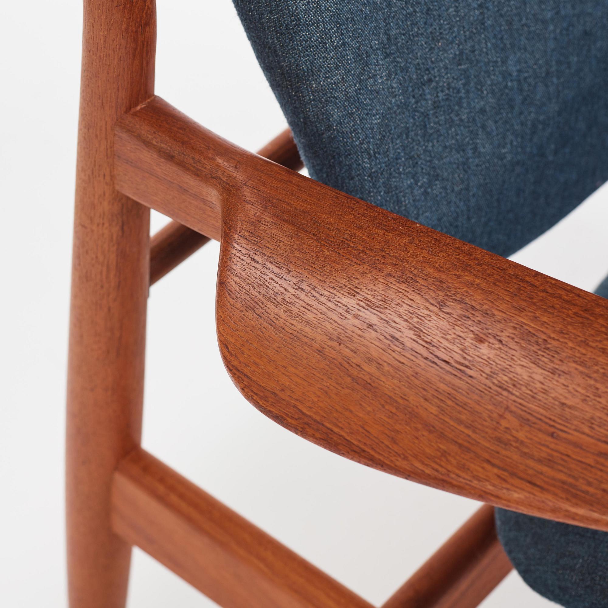 Finn Juhl, a "FD 136" easy chair, France & Daverkosen, Denmark, 1950s.