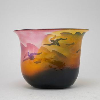 Bertil Vallien, a unique blasted glass bowl, Kosta Boda, Sweden.