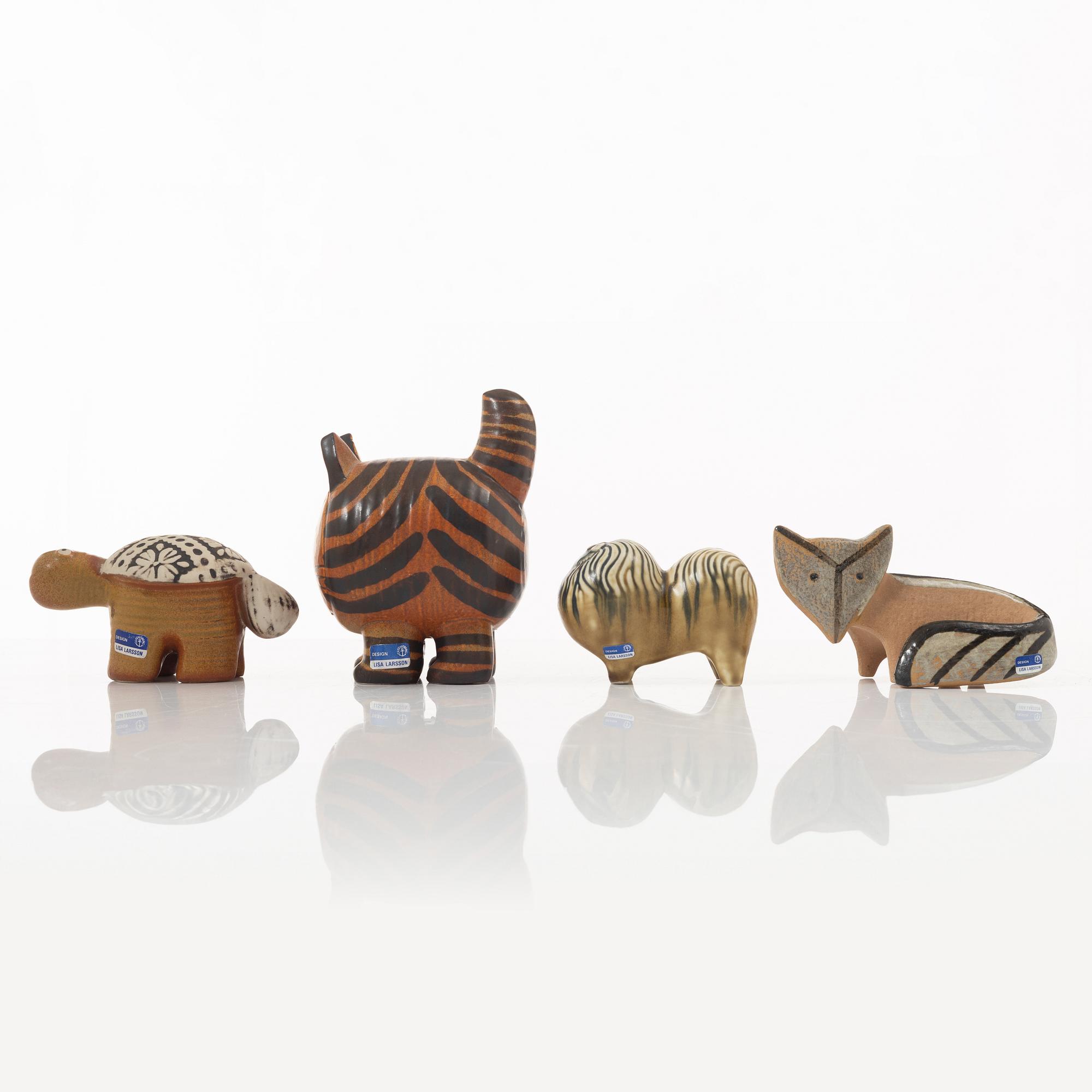 Lisa Larson, figuriner, 4 st, stengods, Gustavsberg.