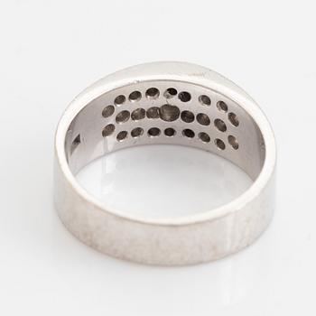 Brilliant- and eight cut diamond ring, 18K white gold.