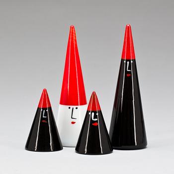 FIGURINER, 2+2. Glas, Ingegerd Råman, Orrefors.