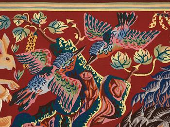 TAPESTRY. "La Trêve de Mai". Tapestry weave. 195 x 243,5 cm. Signed perrot 46 as well as a shield with a hand and R B.