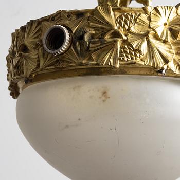 Arvid Böhlmarks Lampfabrik, an Art Nouveau ceiling lamp model 3853 A, Stockholm, 1910s.