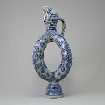 A Westerwald type salt glazed stoneware vase, Germany, 20th Century.