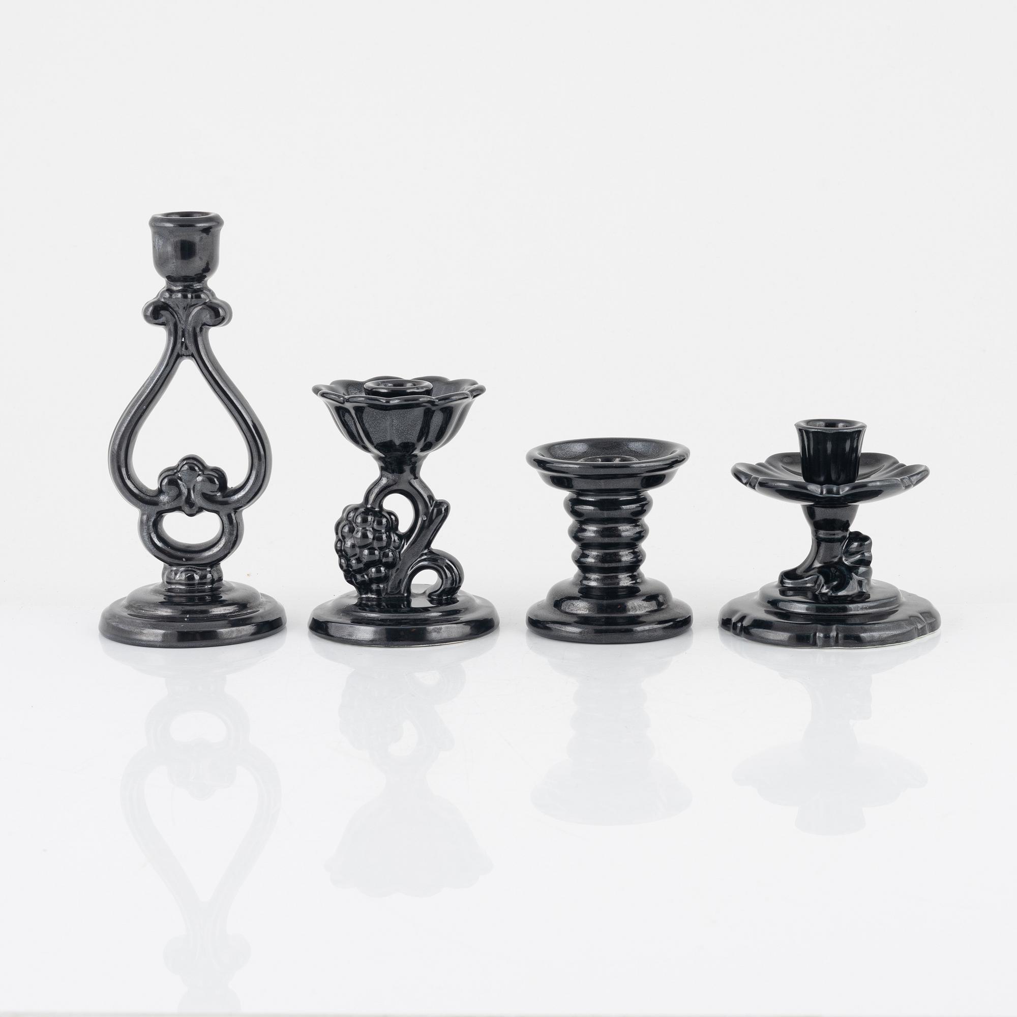 Arthur Percy, four candlesticks, Gefle.