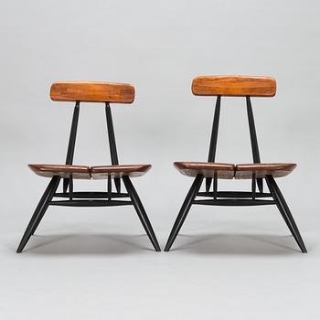 Ilmari Tapiovaara, stolar, 2 st, "Pirkka Lounge chair", Laukaan Puu, 1960-tal.