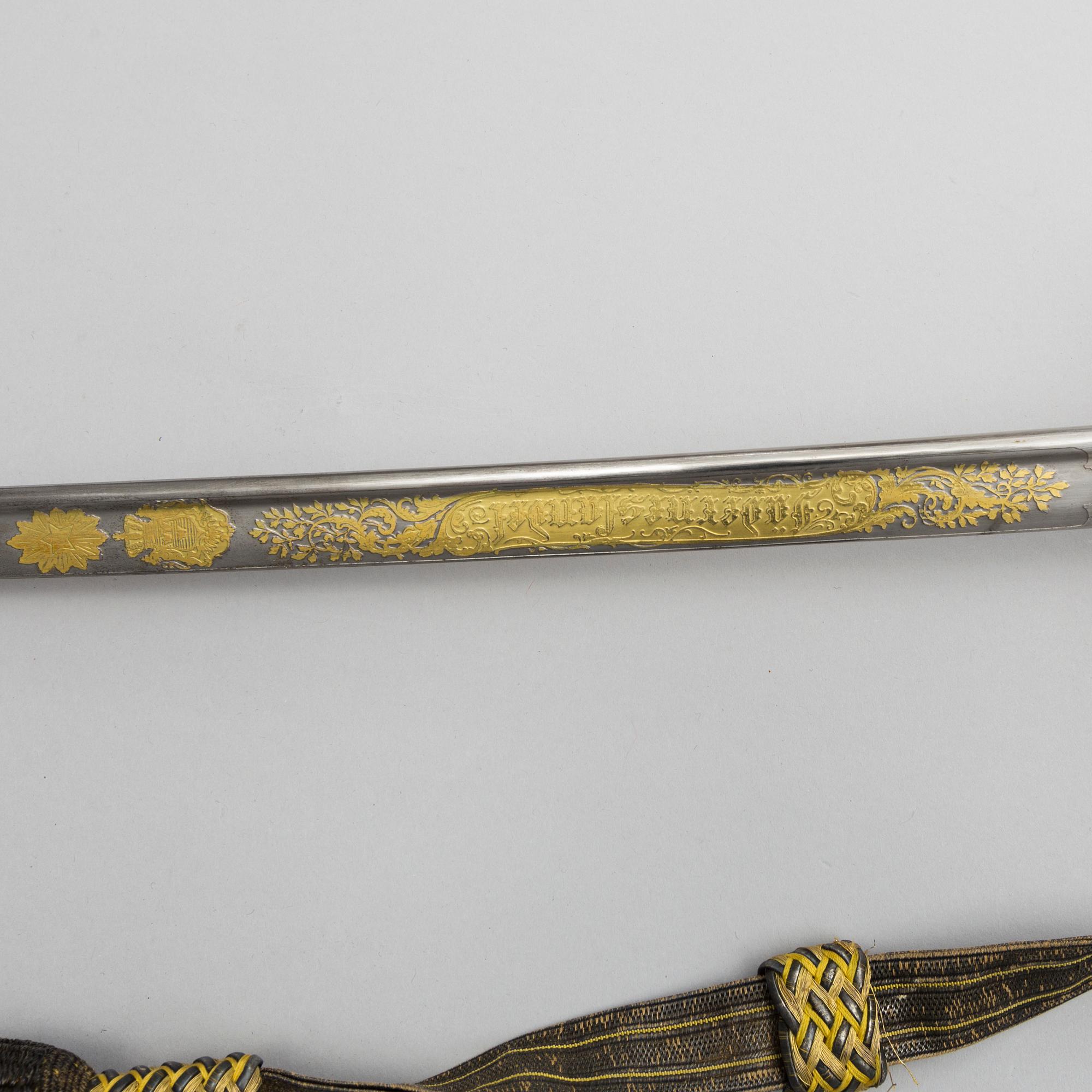 A Swedish second half of the 19th century sabre with scabbard.