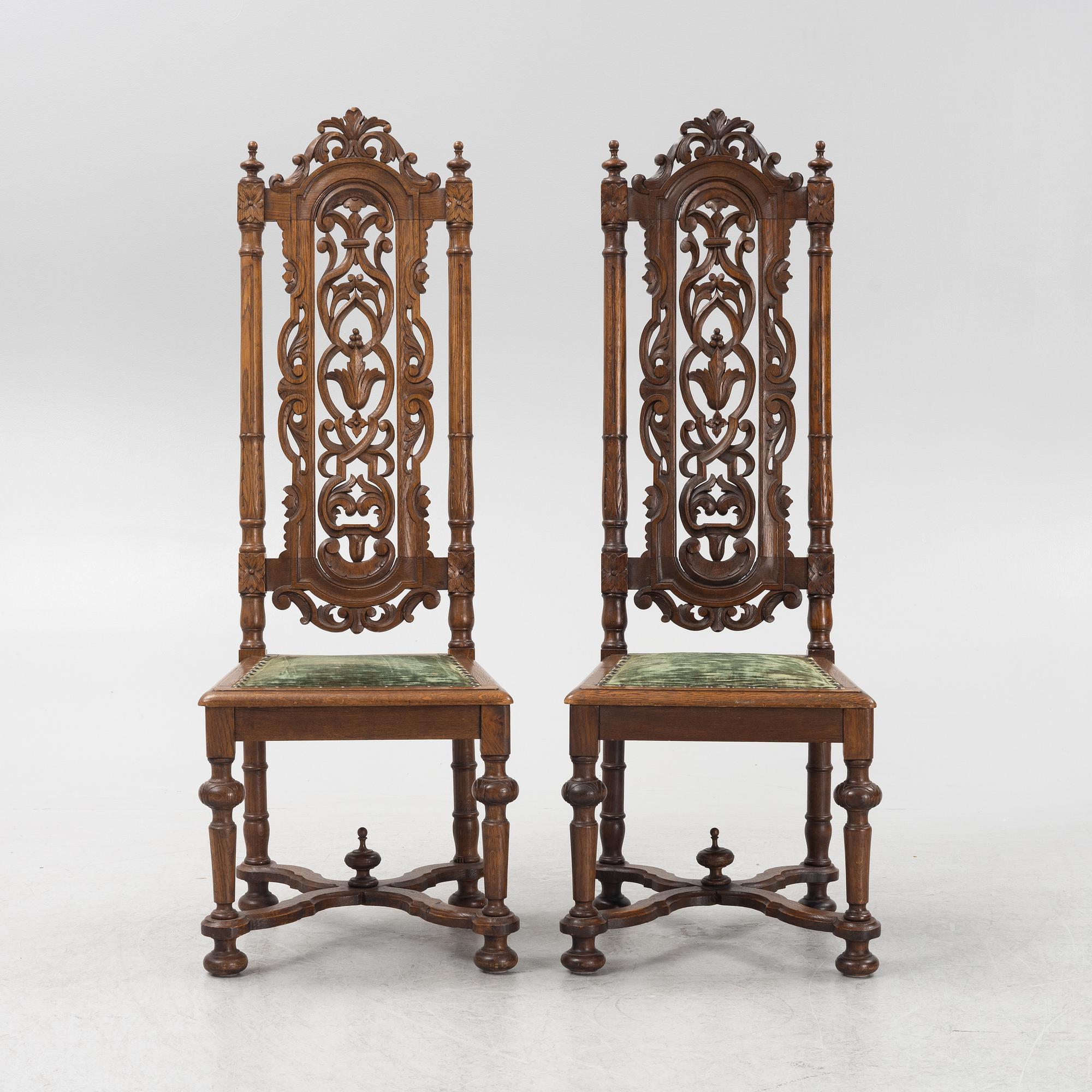 A set of eight Baroque style chairs, late 19th Century.