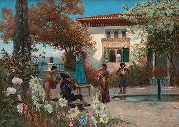 469. Hugo Birger, "Dansrepetition under Carnavaletid i Granada" (Dance rehearsal during Carnival in Granada).