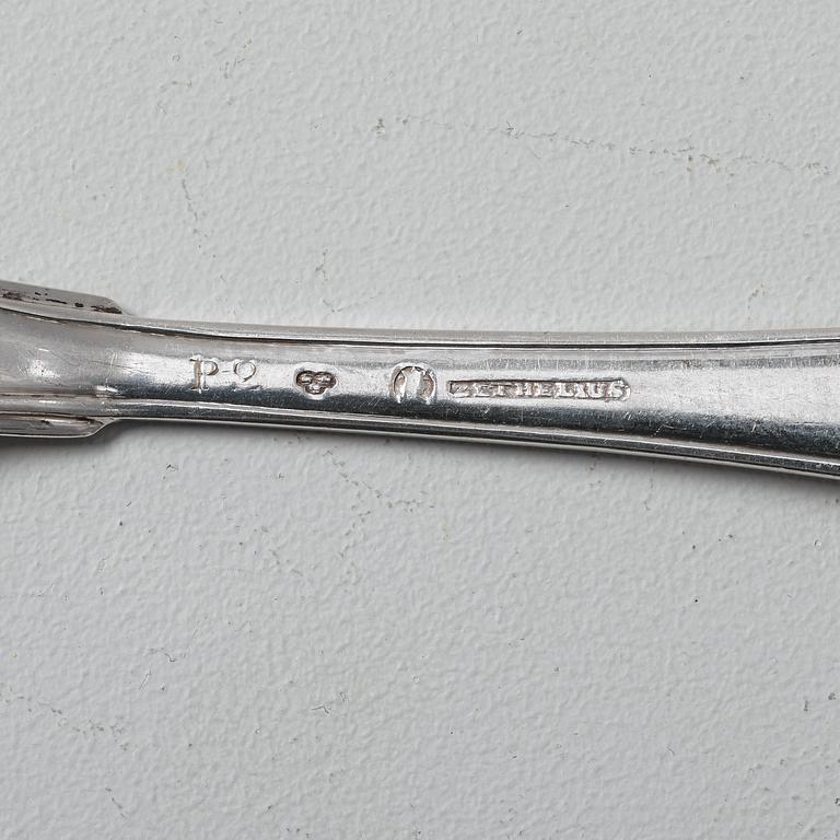 Pehr Zethelius, dessertskedar, 15 st, silver, Stockholm 1797.