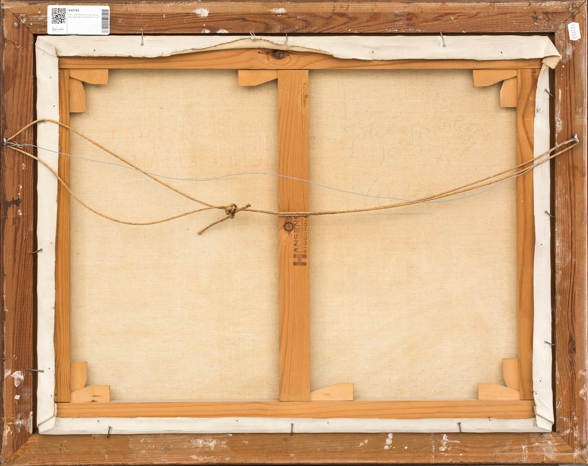 EMIL JOHANSON-THOR, oil on canvas signed and dated 37.