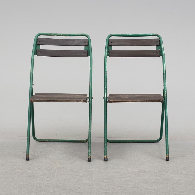 TRÄDGÅRDSSTOLAR/FÄLLSTOLAR, ett par, "B12", Grythyttan, 1960-tal.