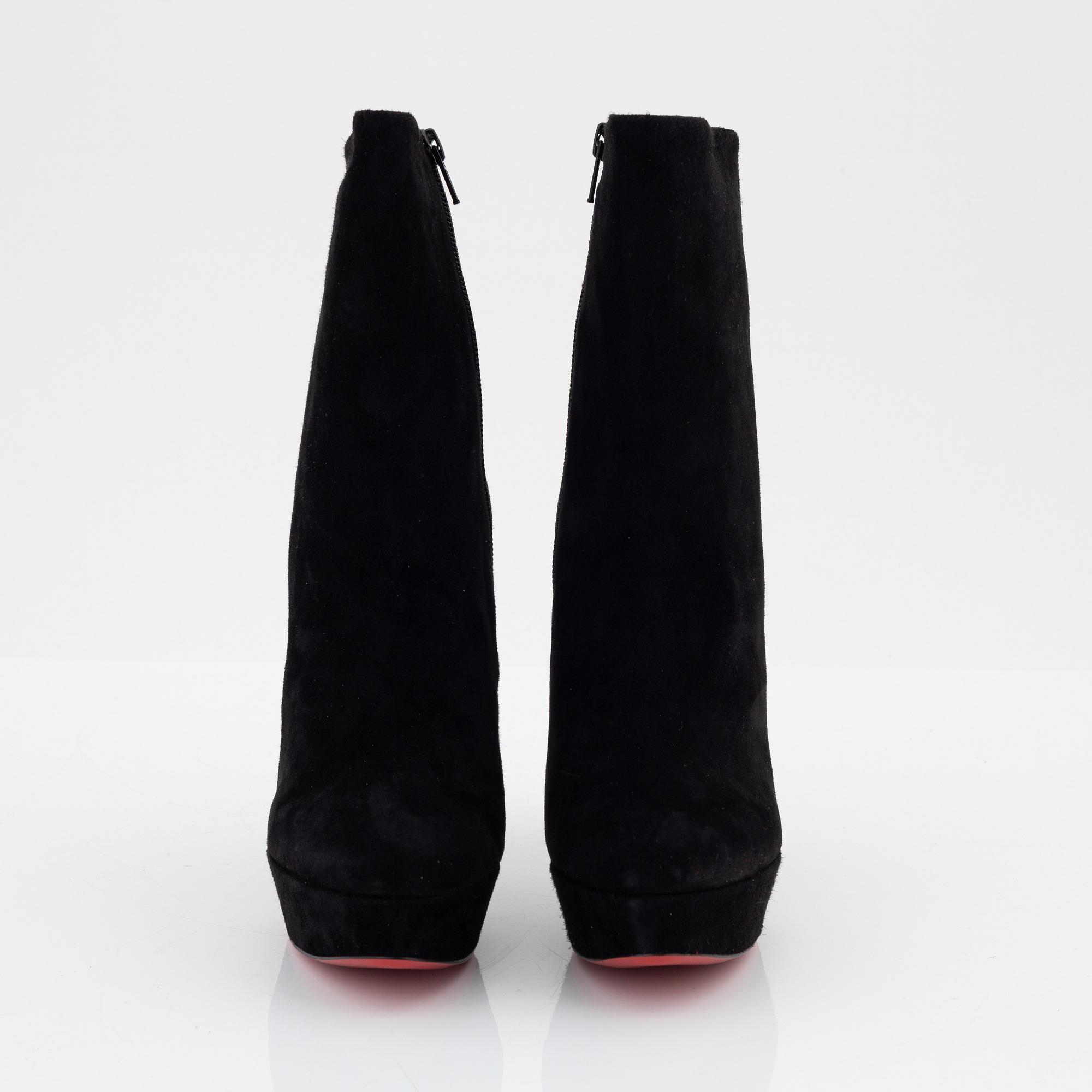 Christian Louboutin, a pair of suede and studs boots, size 36 1/2.