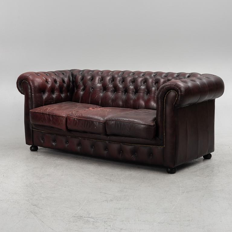 Sofa and armchair, Chesterfield, second half of the 20th Century.