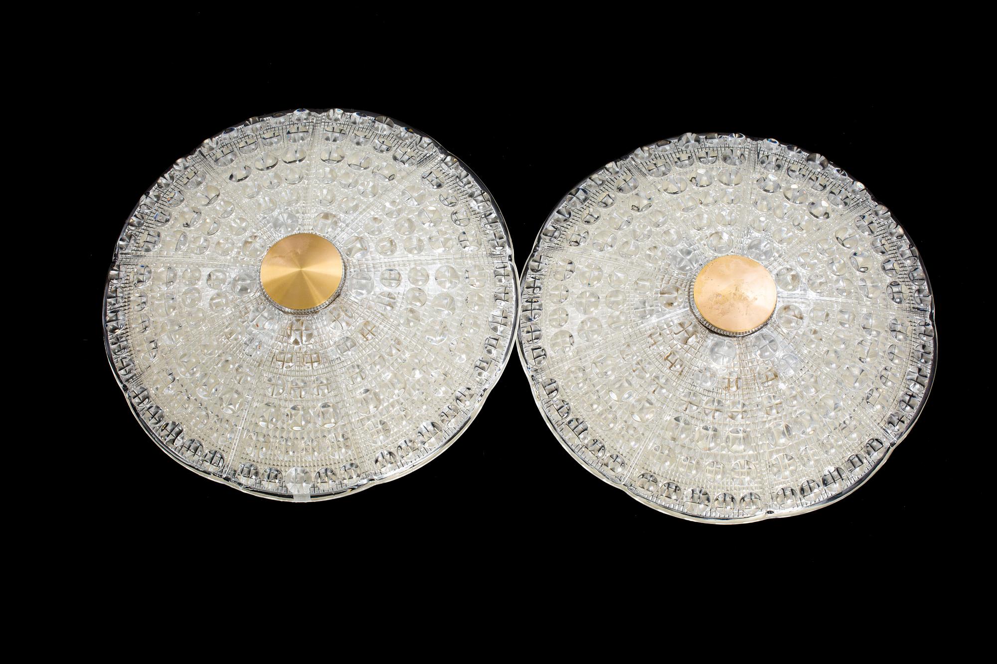 TAKPLAFONDER, ett par, Carl Fagerlund, Orrefors.