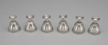 ZARFS, 6 st, silver, Osmanska riket, 1800-talets slut. Vikt 382 g.