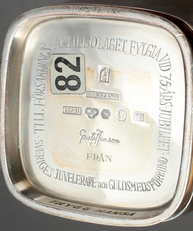 BÄGARE, silver, CG Hallberg, Gustaf Jansson, 1955, vikt 433 gram.